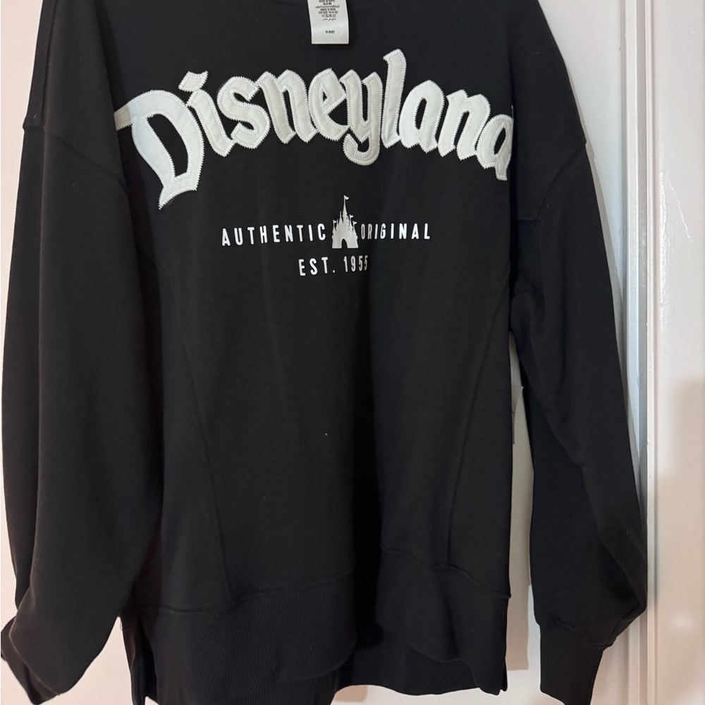Disney Black Crewneck Sweatshirt with White Disneyland Logo